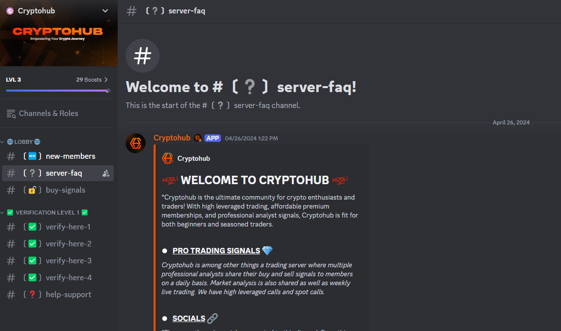 Cryptohub is a bustling Discord